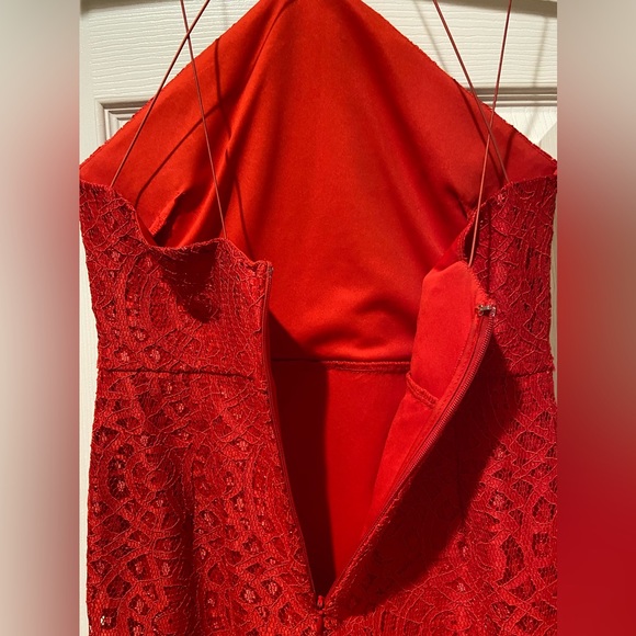 NWOT~Stunning Red Lace Halter Dress by Topshop - Picture 9 of 12